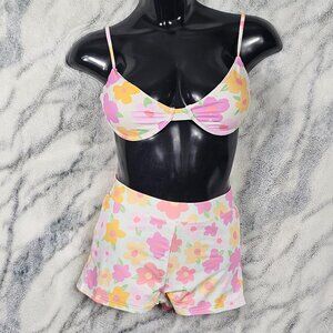PepperMayo Bikini Swim Set Bikini Top & BoyShort Bottoms Size Small